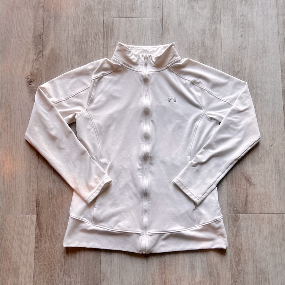 Under Armour white zip up sweater